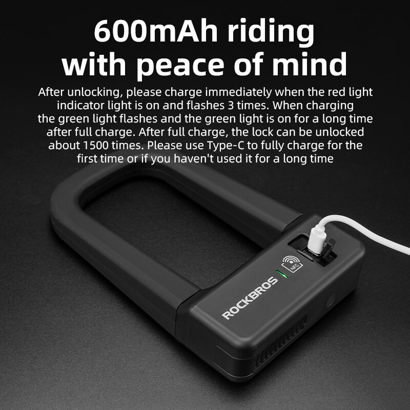 Rockbros Khóa Thông Minh NFC Cho Xe Máy & Đạp, Chống Nước & Chống Trộm