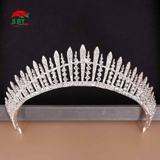 Tuyệt Đẹp Bạc Pha Lê Cô Dâu Tiara Vương Miện Cô Dâu Băng Đô Nữ Prom Tóc Đồ Trang Trí Cưới Tóc Trang Sức Phụ Kiện