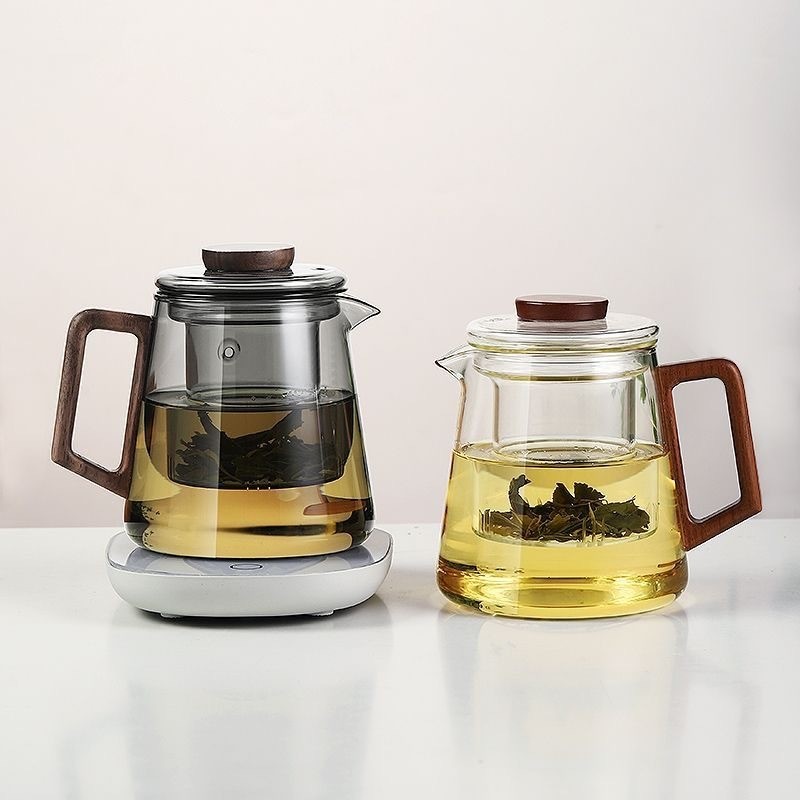 [Bán Chạy] Ấm Pha Trà Thủy Tinh Dày 650ml - An Toàn Chống Cháy Nổ, Thiết Kế Tách Nước Trà Riêng Biệt | Bộ Ấm Kung Fu Sưởi Ấm Đa Năng | Phù Hợp Mọi Loại Bếp