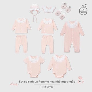 La pomme SS2025 BST sơ sinh La Pomme phối cổ ngọt ngào - Hồng cho bé T6.0