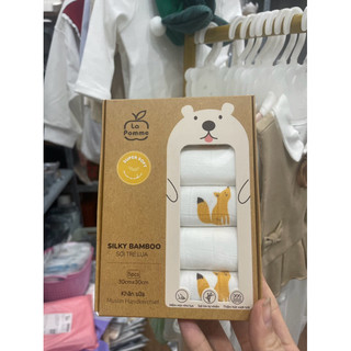 Tổng hợp nhiều mẫu khăn sữa La pomme K001 Set 5 Khăn sữa sợi tre lụa La Pomme phối màu (30x30cm) cho bé T6.0