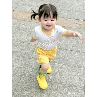 Punchun SS2025 Bộ cộc Happy Vibes cho bé T6.0