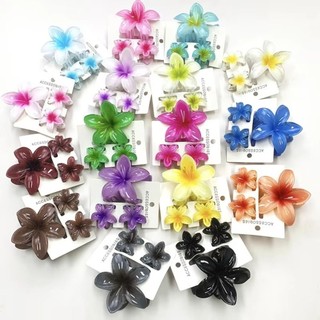 Kẹp tóc hoa plumeria acrylic - Set 3 cái, phù hợp đi biển