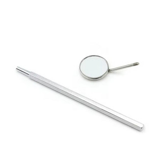 1 Gương Răng Miệng Nha Khoa Đầu Dò Inox Gương Miệng Phản Quang Dụng Cụ Vệ Sinh Tay Cầm Gương