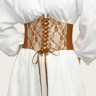Thắt lưng Corset ren METALWRK, Thắt lưng thêu hoa bằng da PU lụa co giãn, Thắt lưng cơ thể giảm béo rộng trang trí co giãn thời trang dành cho nữ Cô gái cô dâu