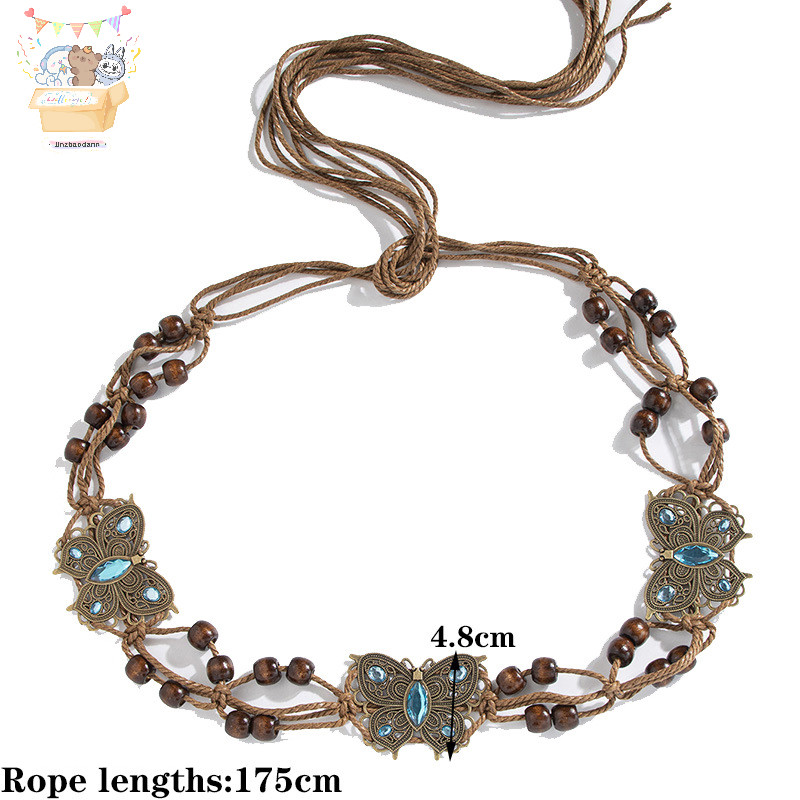 [JJNZDD] Phong Cách Bohemian Dệt Nước Phong Cách Dân Tộc Hạt Nữ Thắt Lưng Kỳ Nghỉ Phong Cách Dây Thắt Lưng ELWW