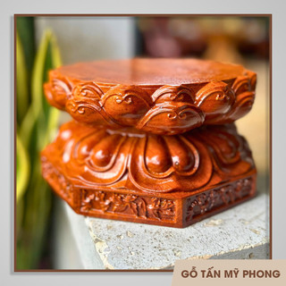 Đế đài sen để tượng Phật theo yêu cầu | Đôn gỗ hoa sen | Đế Sen Tháp tỏi hoa sen bằng gỗ tự nhiên