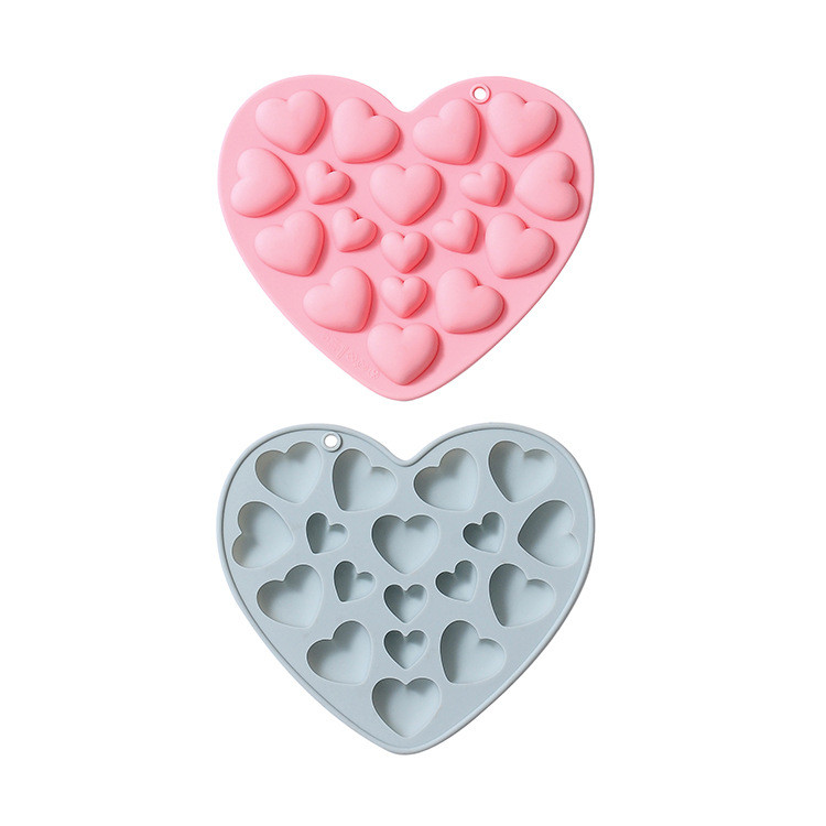 17 Khoang Kích Thước Khác Nhau Khuôn Silicon Hình Trái Tim Ngày Lễ Tình Nhân Series Khuôn Socola Fondant Bánh Trang Trí Khuôn DIY Dụng Cụ Nướng Bánh