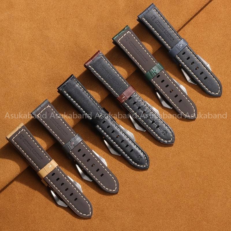Tiền Cũ Vintage Da Thật Chính Hãng Dây Đeo Đồng Hồ Cho Panerai Luminor Dây Đồng Hồ 20 Mm 22 Mm 24 Mm 26 Mm Cổ Điển Nam Nữ Vòng Tay Chống Thấm Nước Cổ Điển Retro Mùa Đông Quà Tặng Năm Mới