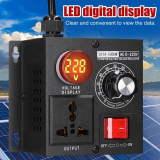 Ac220v 5000W Bộ điều chỉnh điện áp vô cấp Bộ điều khiển điện áp một pha biến thiên di động Bộ điều chỉnh đèn tốc độ nhiệt độ