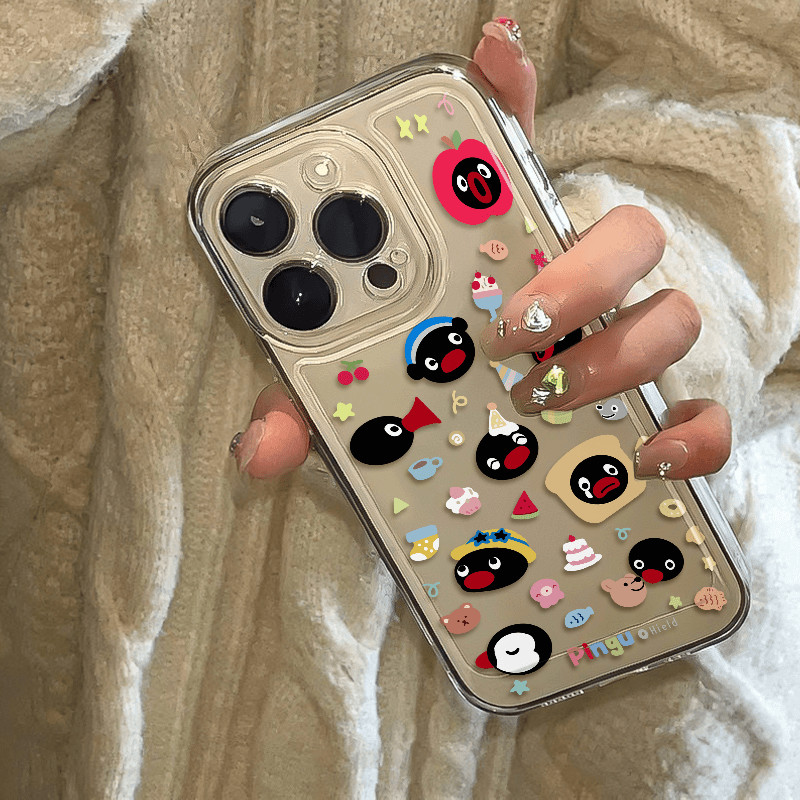 Ốp Lưng Cho Iphone 16 Pro Max 11 12 13 14 15 Pro Max 6 6S 7 8 Plus X XS XR SE 2 3 Ốp Điện Thoại Anime Dễ Thương Pingu Hoạt Hình Động Vật Chim Cánh Cụt TPU Chống Sốc Camera Bảo Vệ Mềm Mại