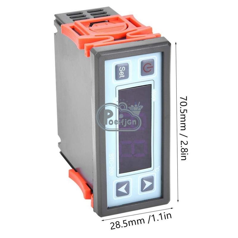 Bộ điều khiển nhiệt độ nhiệt kỹ thuật số STC-200 Bộ điều khiển sưởi ấm máy vi tính AC220V