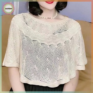 SAFENH Khăn choàng dệt kim rỗng, áo choàng smock chống nắng dành cho nữ, phù hợp mùa hè thanh lịch
