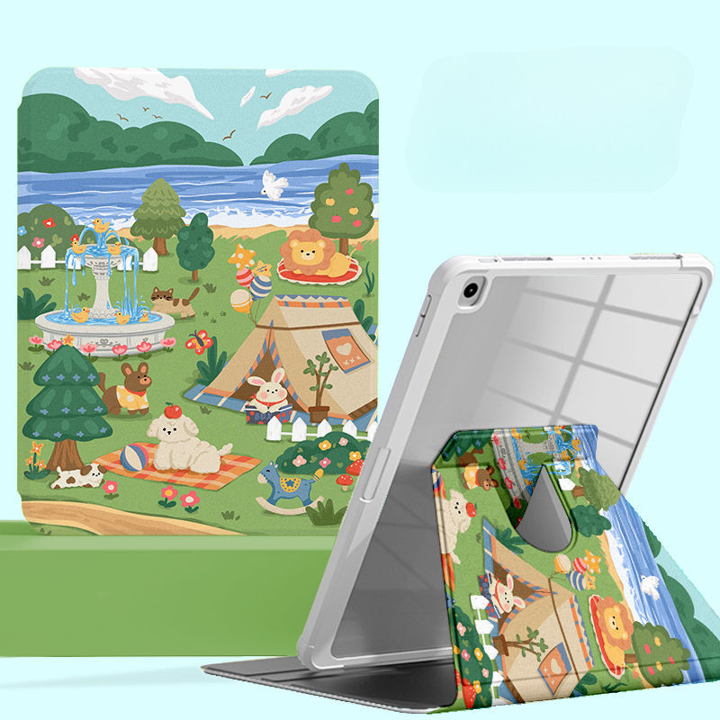 Ốp bảo vệ cho Samsung Galaxy Tab A7 lite 8.7inch S10ULTRA A9 + S10 FE + S9 FE + S7 + / S8 + / S7FE Tab S6 lite 2024 Vỏ máy tính bảng hoạt hình dễ thương xoay 360 độ