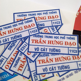 Phù hiệu, bảng tên có logo theo chuẩn trường học cấp 1, cấp 2, cấp 3, THCS, PTTH, in theo yêu cầu