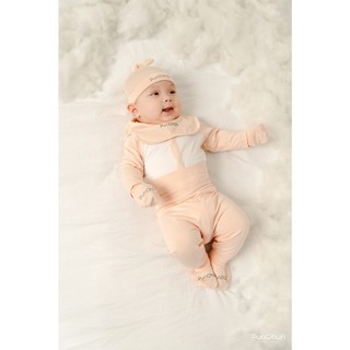 Punchun SS2025 Bộ dài cúc giữa Fluffy cho bé
