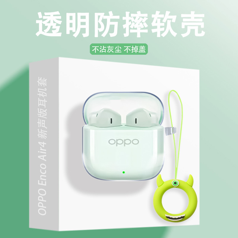Dành cho OPPO Enco Buds 3 / Buds 3 Pro Vỏ tai nghe TPU trong suốt Vỏ bảo vệ tai nghe Vỏ bảo vệ tai nghe chống rơi Vỏ mềm có vòng hoạt hình