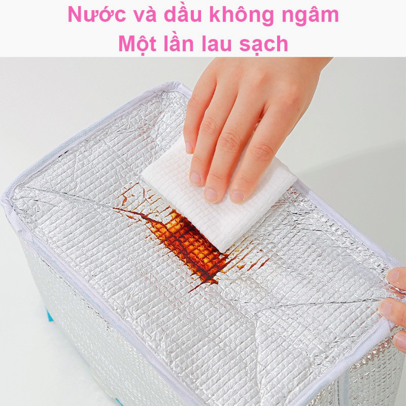 Túi Hộp Cơm Cách Nhiệt, Chống Nước & Giữ Nhiệt, Công Suất Lớn, Thiết Kế Di Động, Chất Liệu Cao Cấp