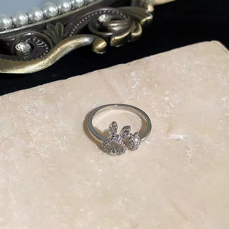 Zircon Thỏ Củ Cải Nhẫn Trái Tim Phong Cách Sang Trọng Với Ánh Sáng Đặc Biệt Size 25.6.28