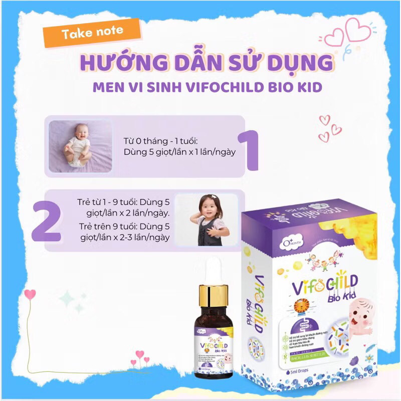 Men vi sinh VIFOCHILD 5ml Bio Kid Giúp hệ tiêu hóa của bé luôn khỏe mạnh Baby 3