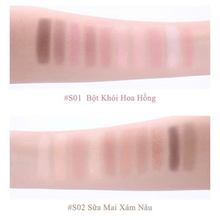[VEECCI] Bảng Phấn Mắt Vecci 10 ô Mini Bảng Phấn Mắt Hồng Nhũ Lâu Dài Trang Năng Mịn Dễ Tán Cosmetic