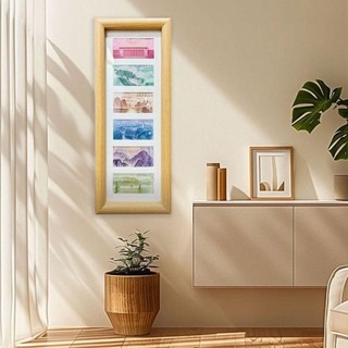 Khung trưng bày tiền xu NOOKSTORY bằng gỗ, đồ trang trí tranh thư pháp, khung cảnh tăng may mắn