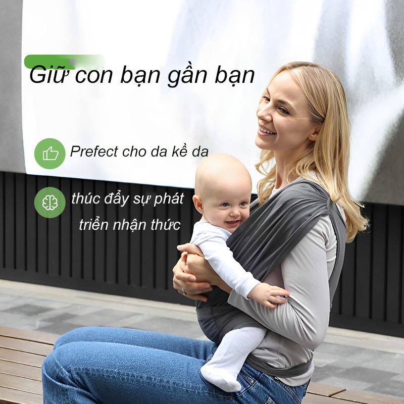 Địu Vải Cao Cấp Cho Bé Ergonomic，Địu Vải Đa Năng Chất Liệu Cotton， Thoáng Mát Em Dịu