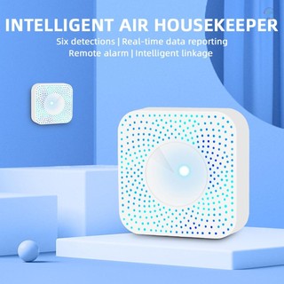 Máy đo chất lượng không khí thông minh Tuya Zigbee Máy đo chất lượng không khí 6 trong 1 PM2.5 / Formaldehyde / TVOC / CO2 / Máy dò nhiệt độ / độ ẩm cho văn phòng tại nhà
