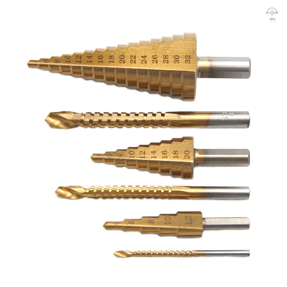 6 Chiếc Xoắn Ốc Rãnh Bước Khoan Bộ HSS Titan Gỗ Kim Loại Lỗ Cắt Cho ...
