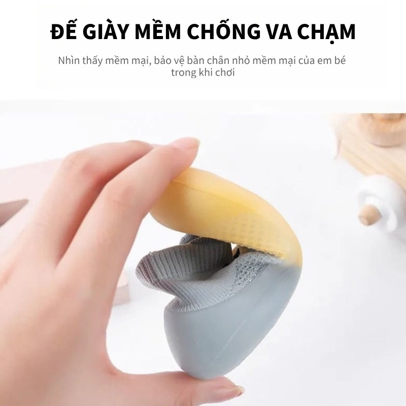 Giày Bún Tập Đi Cho Bé Giày Bún Cao Cổ Đế Mềm Thoáng Khí Chống Trơn Trượt Giày Bún Cho Bé Cho Bé 0-18 Tháng Tuổi