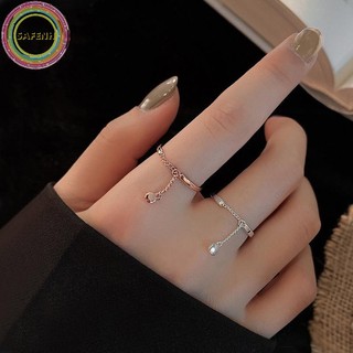 Safenh Thời Trang Đơn Giản Nhẫn Ngón Tay Dây Xích Vòng Tròn Có Thể Điều Chỉnh Dành Cho Nữ Cô Gái Dự Tiệc Trang Sức Quà Tặng Phụ Kiện Trang Sức VN