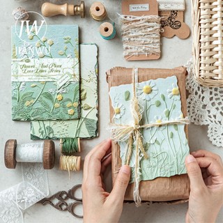 JIANWU Hoa Và Cỏ Tình Yêu Series Vintage Cứu Trợ Phong Cảnh Cắt Băng Chất Liệu Giấy Sáng Tạo Rác Tạp Chí Văn Phòng Phẩm