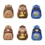 Túi đi học GILL Capybara, Ba lô Capybara hoạt hình nhẹ, Ba lô mẫu giáo nhiều túi Nylon dung tích lớn