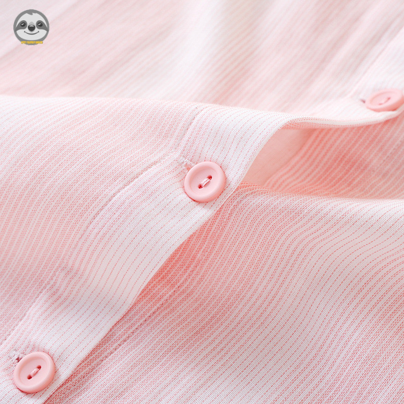 Phong cách Nhật Bản Phong cách Muji / Nam Nữ Phong cách cặp đôi Cotton nguyên chất Gạc đôi Gradient Bộ đồ ngủ sọc / Bộ đồ mặc nhà thông thường có thể mặc bên ngoài