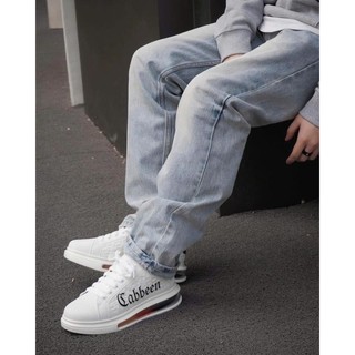 Quần jean nam amily ống suông rộng chất jean bò màu xanh sáng nhẹ không xù, CO GIÃN Denim Menswear