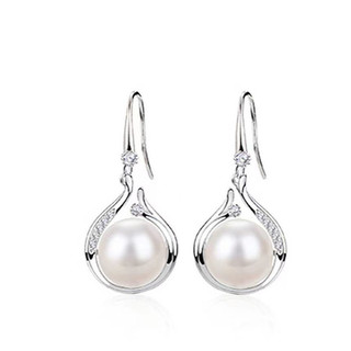 Hoa Tai Ngọc Trai Nước Ngọt Bạc S925 Nữ Hoa Tai Kim Cương Mosan Nữ Quà Tặng