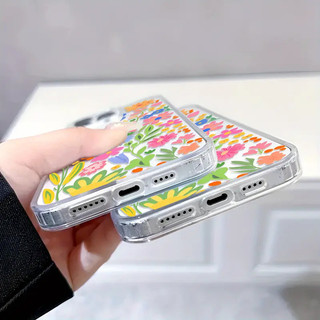 Vỏ thiết kế hoa sống động Thích hợp cho Iphone 11promax 16pro 16promax X XR XSMAX 12 13 14 15 pro max 12mini 13mini Vỏ mặt sau 14promax 15plus