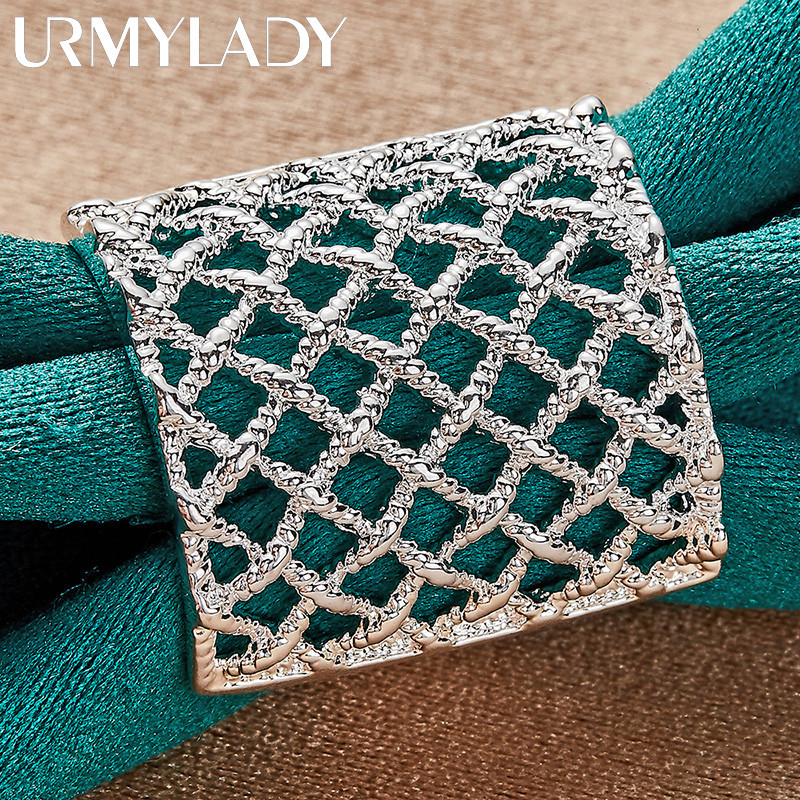 URMYLADY Bạc 925 Reticular 6-10 # Nhẫn Nữ Tiệc Cưới Thời Trang Quyến Rũ Trang Sức