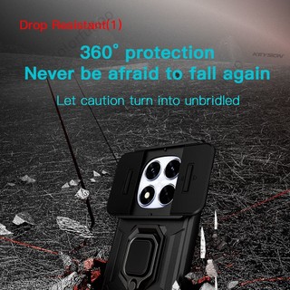 Redmi Note15 2026 Armor Vỏ Chống Sốc Cho Redmi Note 15 14 Pro Plus 15pro + Note14Pro Note15 4G 5G Đẩy Trượt Camera Bảo Vệ Vỏ Điện Thoại PC Cứng Ốp Lưng Giá Đỡ Ốp Lưng
