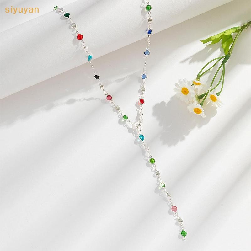 Siyuyan Phong Cách Mỹ Thời Trang Nhiều Màu Sắc Pha Lê Vòng Cổ Dài Nữ Gợi Cảm Y Dây Xích Phụ Kiện VN