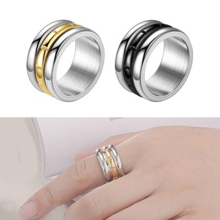 Trái Ba Nhẫn Xoay Vòng Hình Học Titan Thép Giảm Căng Thẳng Nhẫn Phụ Kiện Ngón Tay Đương Đại Cho Nữ