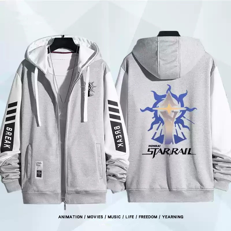 Hoodie cosplay Anime Honkai Star Rail, zipper, phù hợp unisex