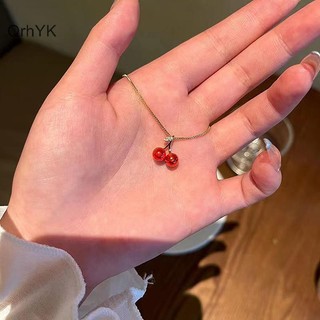 Nhà Máy Thời Trang Châu Âu Và Mỹ Thời Trang Đỏ Anh Đào Mặt Dây Chuyền Vòng Cổ Ánh Sáng Sang Trọng Cá Tính Nữ Xương Đòn Dây Chuyền Trang Sức Quà Tặng QrhYK