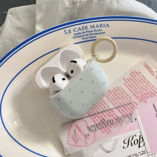 Hàn Quốc Ins Blue Wave Point Với Mặt Dây Chuyền Trái Tim Tình Yêu Vỏ Bảo Vệ Mềm Cho Airpods 4 Pro2 Pro Airpods3 2 1 Thế Hệ Bluetooth Tai Nghe Không Dây Bao Silicon Nữ