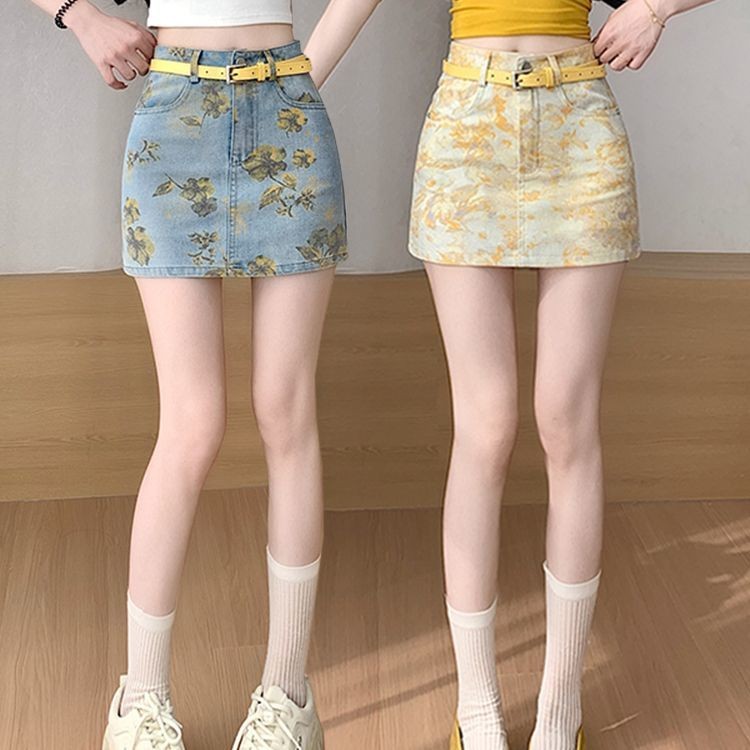 Thắt Lưng Cao Cấp Chữ A Váy Nữ Mùa Hè Nóng Cô Gái Ôm Hơn Nhìn Pettiskirt Váy Nhỏ Chặt