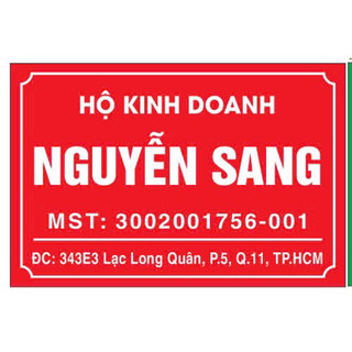 Biển số nhà, hộ kinh doanh, biển hộ kinh doanh, biển công ty In UV cao cấp bền màu trên Mica Alu