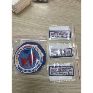 In Bảng tên, phù hiệu học sinh Mầm Non, cấp 1, cấp 2,cấp 3. Bảng tên ủi nhiệt thiết kế theo yêu cầu.