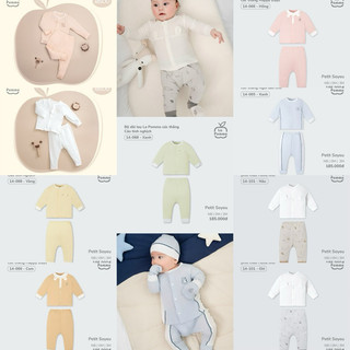 La pomme Bộ dài tay cúc giữa sơ sinh La Pomme  AW2022 T6.0