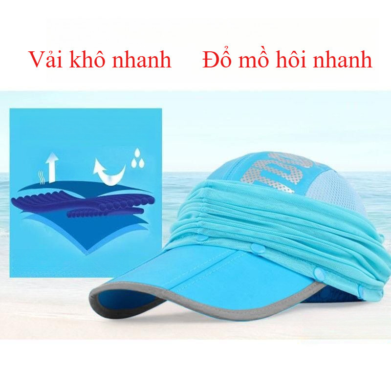 Mũ Lưỡi Trai Chống Nắng Nam Nữ, Nón Kèm Lưới Che Kín Mặt,Mũ chắn nắng gập đa năng