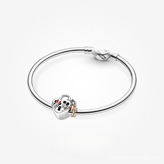 Hàng hóa giao ngay Chuột Mickey Disney mạ vàng hồng & Chuột Minnie Ổ khóa quyến rũ